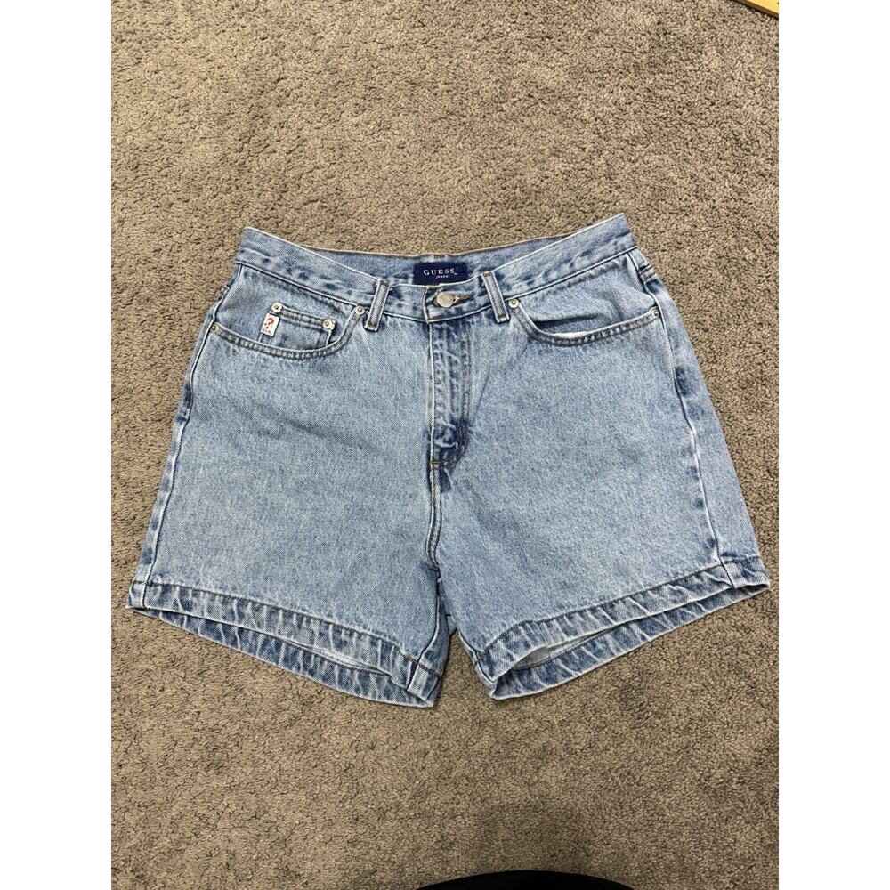 Vintage Style GUESS Shorts Womens Size 32 EUC High Rise Light Wash
